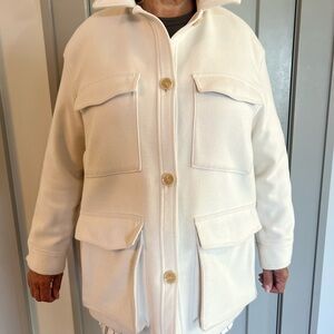 Women's Cream Button-Up Jacket